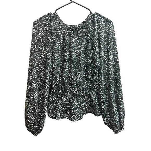 Universal Thread Women's Black & White Speckled Loose Top - Picture 3 of 7